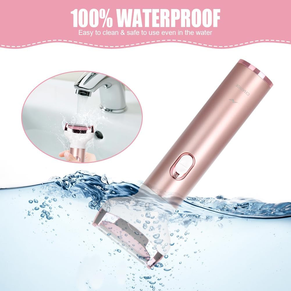 ACWOO Rasoir Électrique Femme, 4 En 1 Rasoir Indolore Rechargeable, Tondeuse Indolore, Rasoir Femme Sans Fil, Épilateur Électrique, Pour Visage, Bras, Jambes, Aisselles, Bikini
